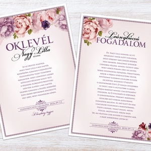 Rózsás Lánybúcsú Szett, 11 db lap, A4 méret - művészet - grafika & illusztráció - digitális - Meska.hu