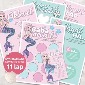 Sellős Lánybúcsú Szett, 11 db lap, A4 méret, Művészet, Grafika & Illusztráció, Digitális, , MESKA