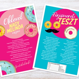 Fánkos Lánybúcsú Szett, 11 db lap, A4 méret - művészet - grafika & illusztráció - digitális - Meska.hu