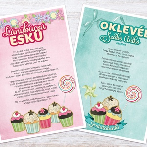 Muffinos Lánybúcsú Szett 11 db lap, A4 méret - művészet - grafika & illusztráció - digitális - Meska.hu