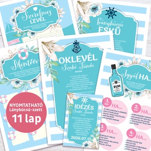 Lánybúcsú Szett, 11 db lap, A4 méret, Művészet, Grafika & Illusztráció, Digitális, , MESKA