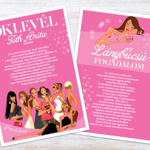 Pink Lánybúcsú Szett, 11 db lap, A4 méret - művészet - grafika & illusztráció - digitális - Meska.hu