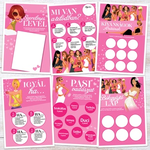 Pink Lánybúcsú Szett, 11 db lap, A4 méret - művészet - grafika & illusztráció - digitális - Meska.hu