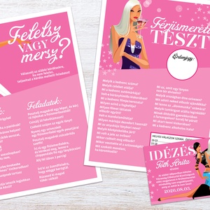 Pink Lánybúcsú Szett, 11 db lap, A4 méret - művészet - grafika & illusztráció - digitális - Meska.hu