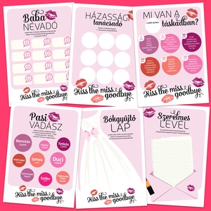 Rúzsos Lánybúcsú Szett 11 db lap, A4 méret - művészet - grafika & illusztráció - digitális - Meska.hu