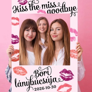 Lánybúcsú szelfikeret - nagyméretű rúzsmintás fotókeret grafika bulira, 70�100 cm, nyomdakész fájl  - művészet - grafika & illusztráció - digitális - Meska.hu