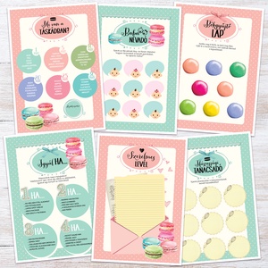 Macaron Lánybúcsú Szett 11 db lap, A4 méret - művészet - grafika & illusztráció - digitális - Meska.hu