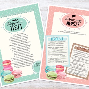 Macaron Lánybúcsú Szett 11 db lap, A4 méret - művészet - grafika & illusztráció - digitális - Meska.hu