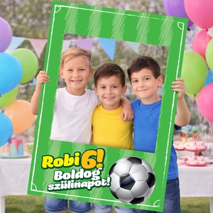 Szelfikeret grafika szülinapra, focis mintával, nyomdakész fájl - művészet - grafika & illusztráció - digitális - Meska.hu