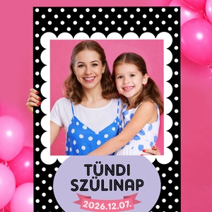 Szelfikeret grafika szülinapra, pöttyös mintával, nyomdakész fájl - művészet - grafika & illusztráció - digitális - Meska.hu
