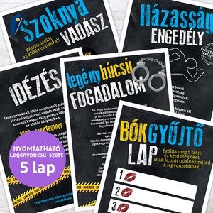 Legénybúcsú Szett, 5 db lap, A4 méret - Meska.hu
