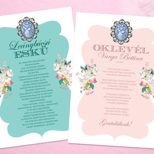 Mini Lánybúcsú Szett romantikus vintage stílusban - művészet - grafika & illusztráció - digitális - Meska.hu