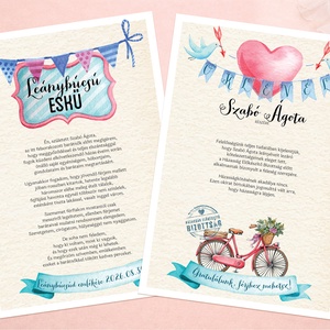 Mini Lánybúcsú Szett - oklevél, idézés, eskü - művészet - grafika & illusztráció - digitális - Meska.hu