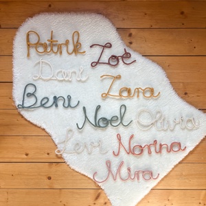 Egyedi fonal név felirat, fali dekoráció - Egyedi drót felirat,  egyedi név drótból, név fonalból,  ajándék névvel - otthon & életmód - babaszoba, gyerekszoba - babaszoba dekoráció - Meska.hu