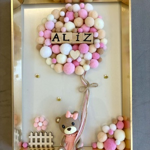 Pompon Memories - egyedi, neves, kézzel készített gyerekszoba dekoráció - baba - mama - babaszoba dekoráció - babanév dekoráció - Meska.hu