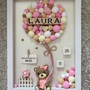 Pompon Memories - egyedi, neves, kézzel készített gyerekszoba dekoráció, Baba - mama, Babaszoba dekoráció, Babanév dekoráció, Mindenmás, MESKA