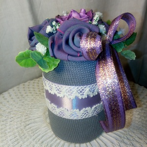 Kis lila virág doboz  - otthon & életmód - dekoráció - Meska.hu