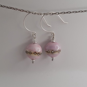 Lencse fülbevaló ezüst díszítéssel - Meska.hu