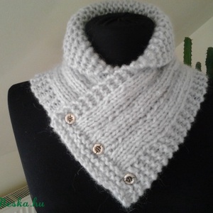 Szürke egyedi trendi kézzel kötött nyakmelegítő -  - Meska.hu