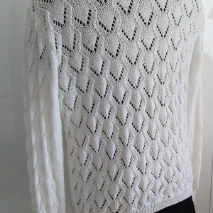 Fehér csipke kézzel kötött kardigán XL méret - ruha & divat - női ruha - pulóver & kardigán - Meska.hu