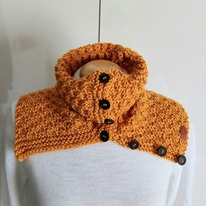 Mustár kötött nyakmelegítő  - ruha & divat - sál, sapka, kendő - sál - Meska.hu