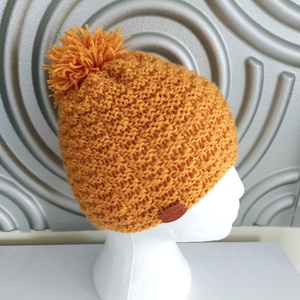 Mustár sárga Kötött Sapka  - ruha & divat - sál, sapka, kendő - sapka - Meska.hu