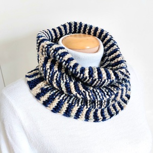 Vaj - kék kötött csősál, nyakmelegítő  - ruha & divat - sál, sapka, kendő - sál - Meska.hu