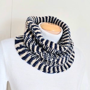 Vaj - kék kötött csősál, nyakmelegítő  - ruha & divat - sál, sapka, kendő - sál - Meska.hu