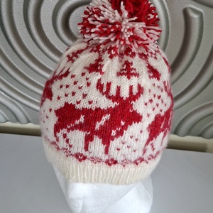 Kézzel kötött norvég mintás sapka  - Meska.hu