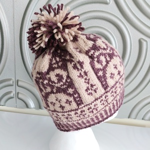 Kézzel kötött norvég mintás sapka  - ruha & divat - sál, sapka, kendő - sapka - Meska.hu