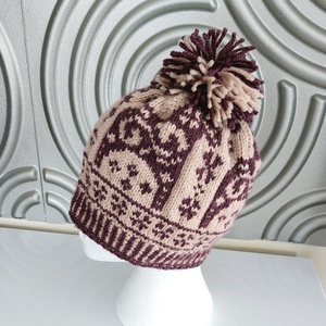 Kézzel kötött norvég mintás sapka  - ruha & divat - sál, sapka, kendő - sapka - Meska.hu