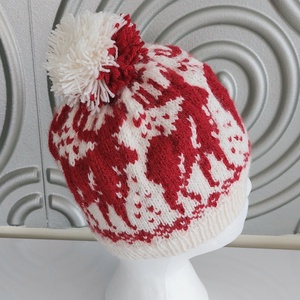 Kézzel kötött norvég mintás sapka  - ruha & divat - sál, sapka, kendő - sapka - Meska.hu