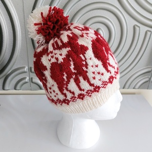 Kézzel kötött norvég mintás sapka  - ruha & divat - sál, sapka, kendő - sapka - Meska.hu