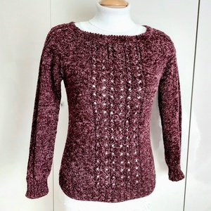  Mályva  kézzel kötöt pulcsi 38-40-es méret, Ruha & Divat, Női ruha, Pulóver, , MESKA