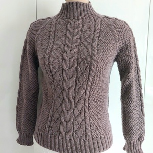 Kézzel kötött pulóver � mogyoróbarna, merino gyapjúból 38/40 méret - ruha & divat - női ruha - pulóver - Meska.hu