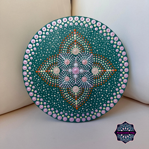 Kör alakú pontmandala festmény, 20 cm-es feszített vászon - művészet - festmény - akril - Meska.hu