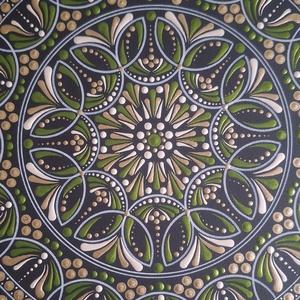 Gyógyító Mandala 40x30cm kézzel festett spirituális lakásdekoráció - művészet - festmény - akril - Meska.hu