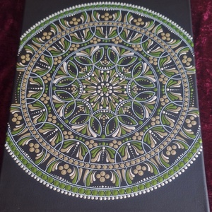 Gyógyító Mandala 40x30cm kézzel festett spirituális lakásdekoráció - művészet - festmény - akril - Meska.hu