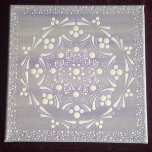 Pasztell varázs-Lila 20x20cm mandala - Meska.hu