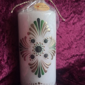 Egyedi mandala gyertya-kézzel festett, pontozó technikával -ajándék díszcsomagolásban - otthon & életmód - dekoráció - asztal és polc dekoráció - asztaldísz - Meska.hu