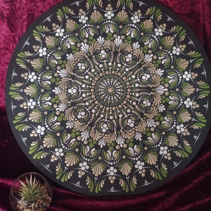 Szívcsakra Meditáció Mandala-50cm-Egyedi fali dekoráció  - otthon & életmód - dekoráció - spiritualitás - mandala - Meska.hu