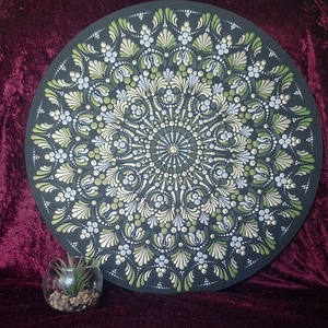 Szívcsakra Meditáció Mandala-50cm-Egyedi fali dekoráció  - Meska.hu