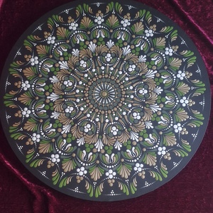 Szívcsakra Meditáció Mandala-50cm-Egyedi fali dekoráció  - otthon & életmód - dekoráció - spiritualitás - mandala - Meska.hu