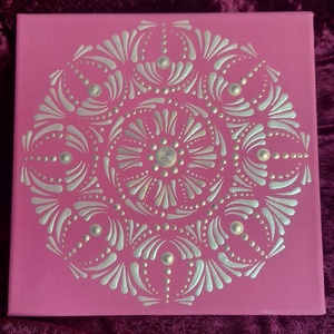 Magenta-Delux Selyem fényű pontozott mandala 20x20cm  - otthon & életmód - dekoráció - spiritualitás - mandala - Meska.hu