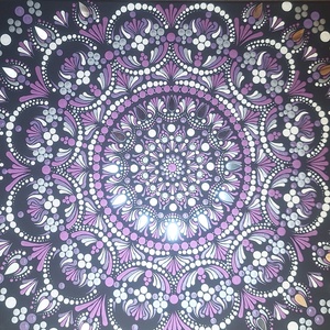 [AKCIÓ] Korona Chakra Mandala- tükörmozaikos pontozott festmény  70x50 cm - otthon & életmód - dekoráció - spiritualitás - mandala - Meska.hu