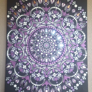 [AKCIÓ] Korona Chakra Mandala- tükörmozaikos pontozott festmény  70x50 cm - otthon & életmód - dekoráció - spiritualitás - mandala - Meska.hu