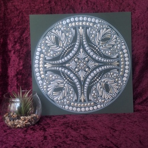 Exkluzív dot art mandala dekoráció  25x25 cm, Otthon & Életmód, Dekoráció, Spiritualitás, Mandala, Festészet, Festett tárgyak, MESKA