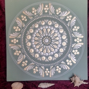 Fény-Mandala 25x25cm kasírozott vászon - Meska.hu