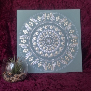 Fény-Mandala 25x25cm kasírozott vászon - otthon & életmód - dekoráció - spiritualitás - mandala - Meska.hu