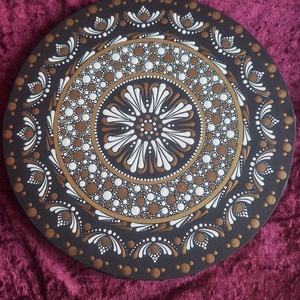 Kozmikus Rend- 30 cm-es feszített vászon, kézzel pontozott mandala  - otthon & életmód - dekoráció - spiritualitás - mandala - Meska.hu